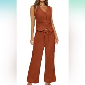 New 2 Piece Vest and Lounge Pants set